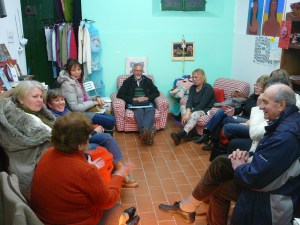 The “Oldies” at their “Free Clothing Center”